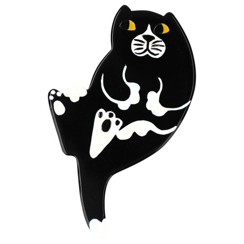 Black and White B7 Cat Brooch