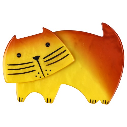 Yellow Bandino Cat Brooch 