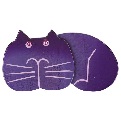 Purple Tommy Cat Brooch