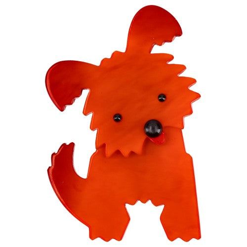 Red Bobby Dog Brooch