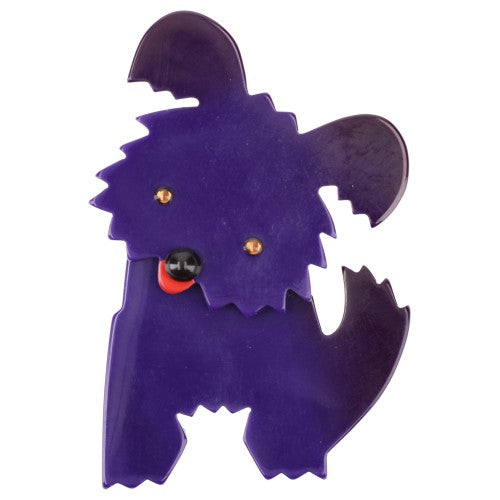 Purple Bobby Dog Brooch