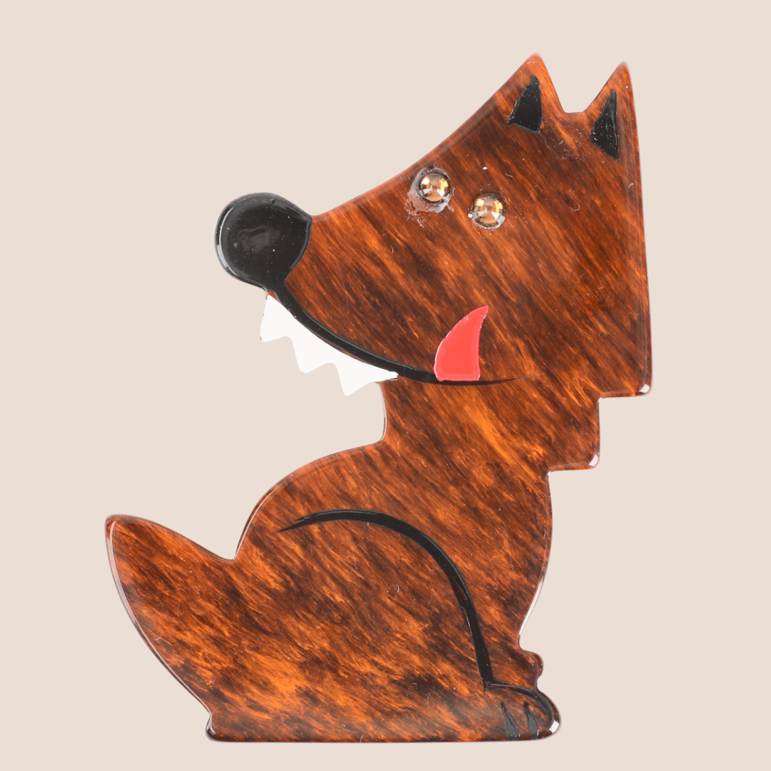 Heather Ginger Werewolf Wolf Brooch (small size)