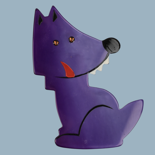 Purple Werewolf Wolf Brooch (large size) 