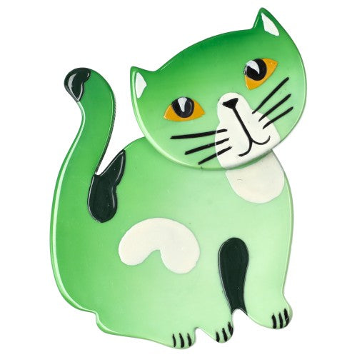 Pistachio Green Gandou Cat Brooch (small size) 