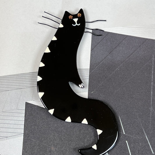 Black Zouzou Cat Brooch