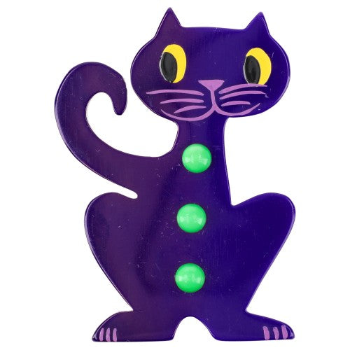 Purple and green Aldo Cat Brooch