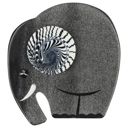 Metallic Grey Alphonse Elephant Brooch 