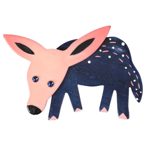 Light Pink and Navy Donkey Brooch