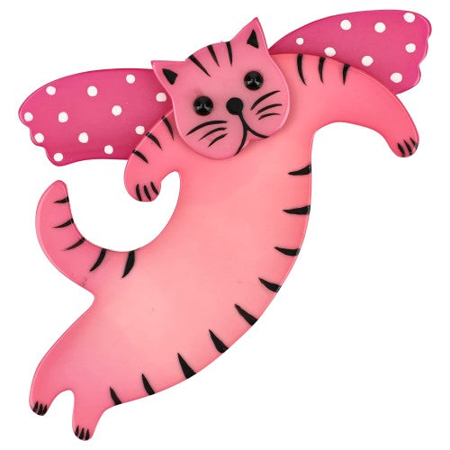 Pink and Fuchsia Pink Angelo Cat Brooch 