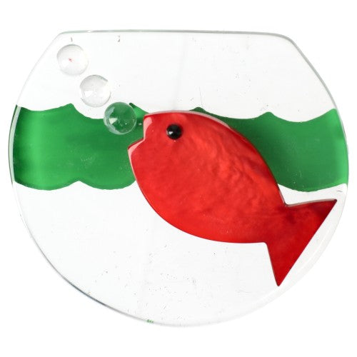 Red and Grass Green Aquarium Brooch