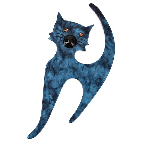 Ocean Blue Barbichou Cat Brooch