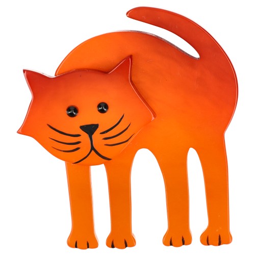 Orange Arthur Cat Brooch