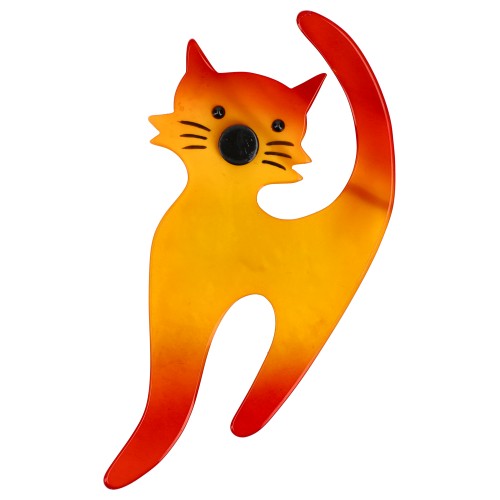 Yellow Barbichou Cat Brooch