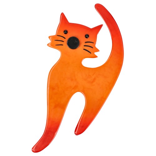 Orange Barbichou Cat Brooch