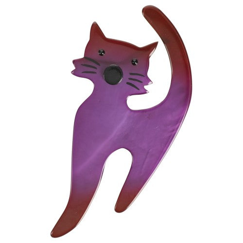 Purple Barbichou Cat Brooch