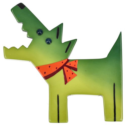 Anise Green Barki, the Pirate's Dog Brooch 