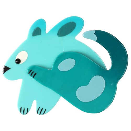 Aquamarine Blue Bibi Dog Brooch