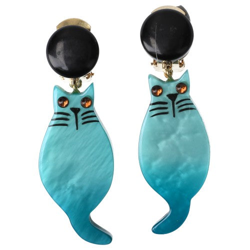 Aquamarine Kitten Earrings