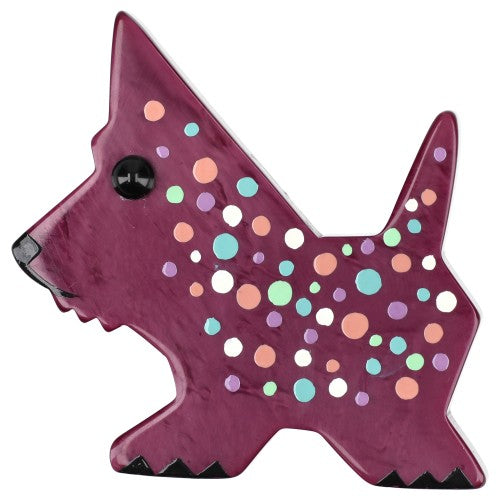 Purple and Multicolor Bubble Dog Brooch