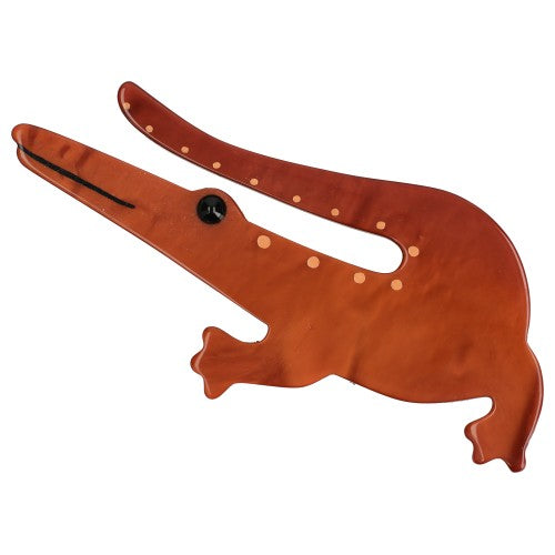 Ginger Orange Caiman Brooch (Large Size)