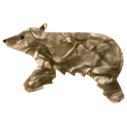 Beige crumpled paper canada Bear Brooch (Large Size)