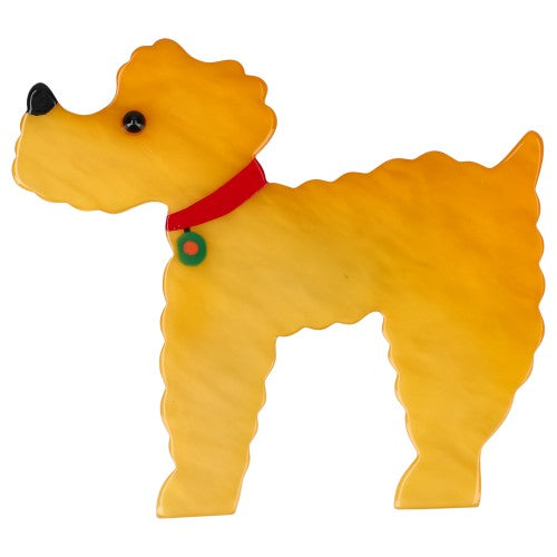 Yellow Kaoba Poodle Dog Brooch