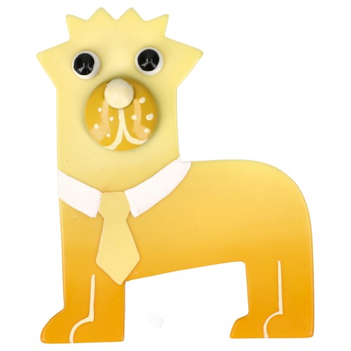 Yellow James Carlin Dog Brooch