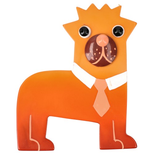 Tangerine Orange James Carlin Dog Brooch