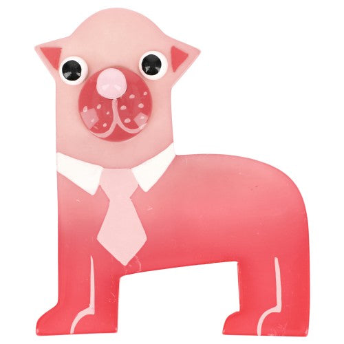 Candy Pink James Carlin Dog Brooch