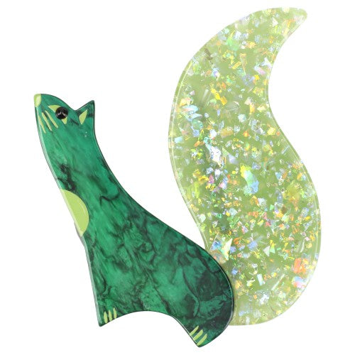 Green And Brillant green Cassegrain Squirrel Brooch