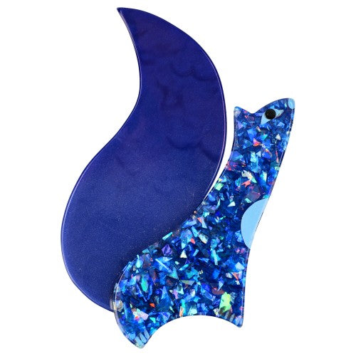 Night Blue and Brilliant Blue Cassegrain Squirrel Brooch (large one) 