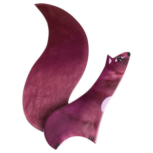 Purple Plum Cassegrain Squirrel Brooch (large one)