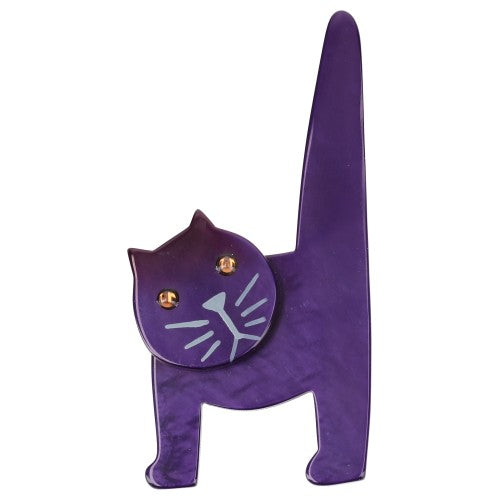 Purple Chair Cat Brooch