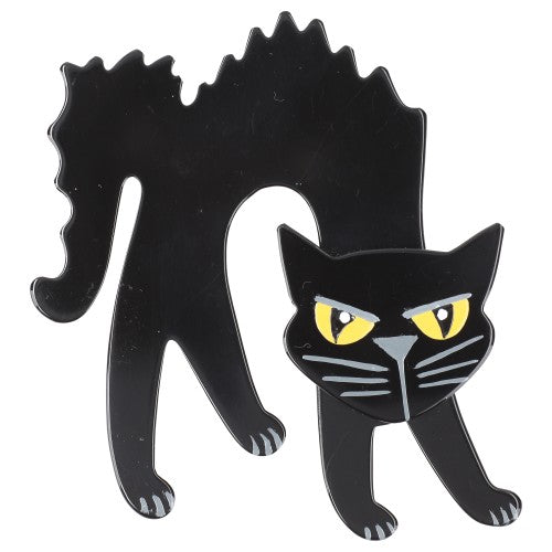 Black Halloween Cat Brooch