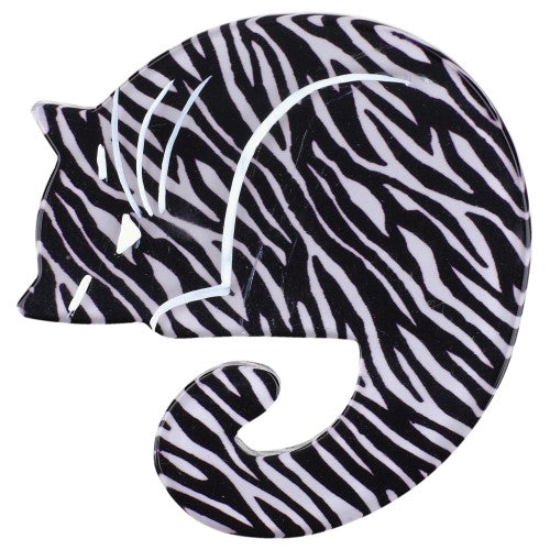 Zebra White-Black Laskar Cat Brooch