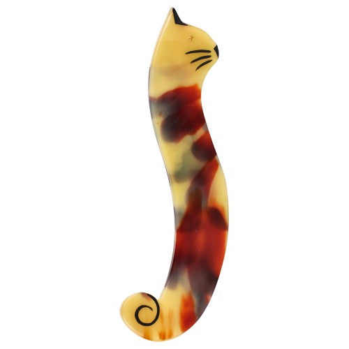 Tortoise Shell Seahorse Cat Brooch