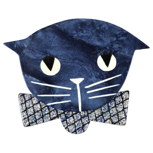 Navy and Iridescent Blue Bow Tie