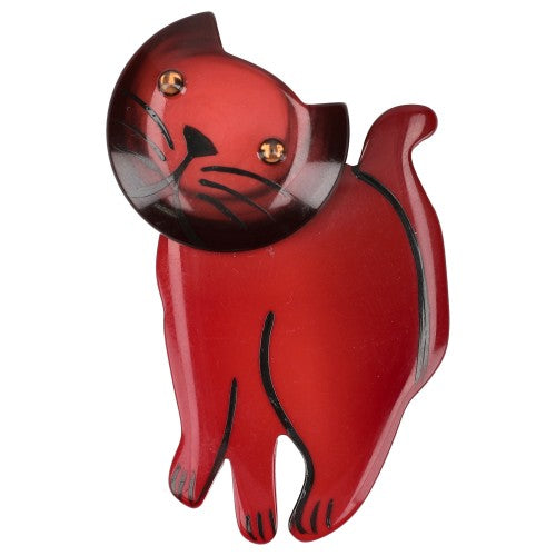 Red Doudou Cat Brooch 