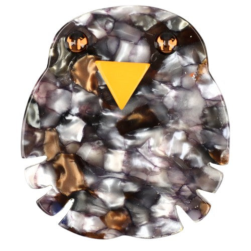 Mineral Grey-Beige Kiko Owl Brooch