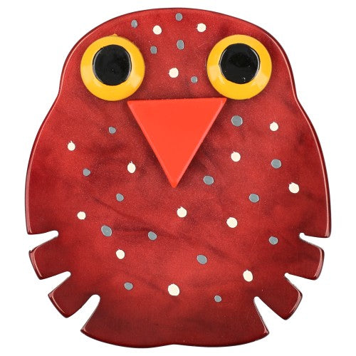 Jam Red Kiko Owl Brooch 