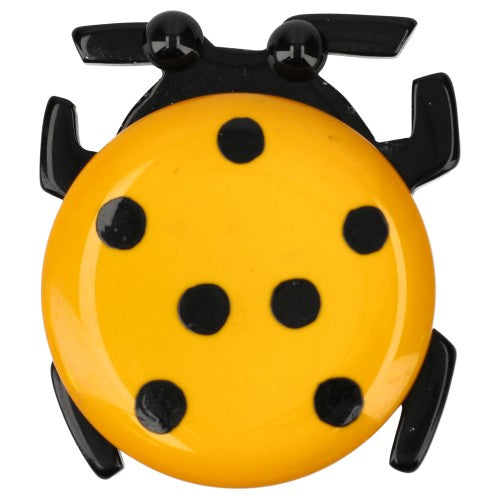 Sun Yellow Round Ladybug Brooch 