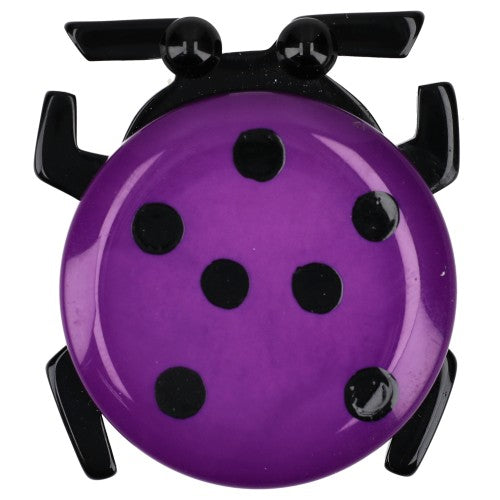 Purple Round Ladybug Brooch