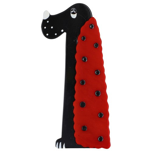 Black and Red with Dots Cocker Dog Brooch 