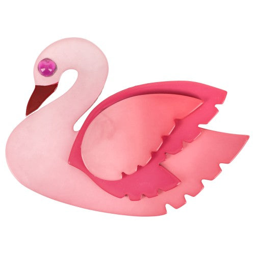 Light Pink and Candy Swan Bird Brooch 