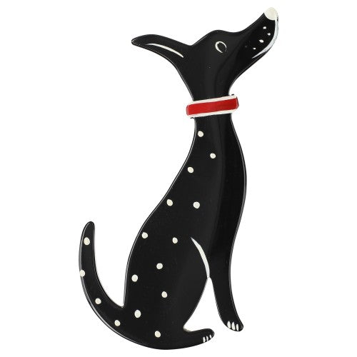 Black Dalmatian Dog Brooch