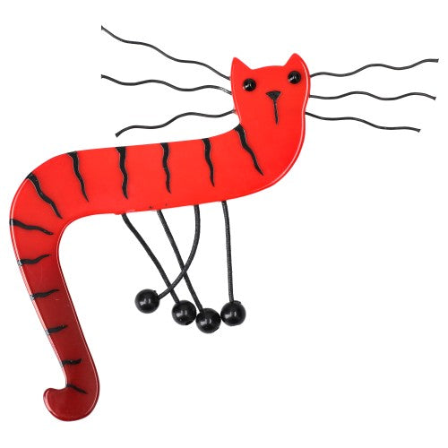 Red Dodelino Cat Brooch 