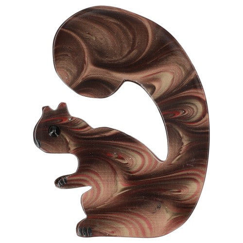 Caramel and Swirls Squirrel Brooch