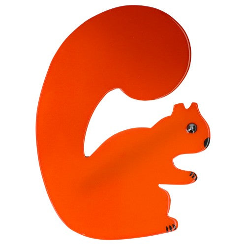 Scarlet Red Mango Squirrel Brooch (large size)