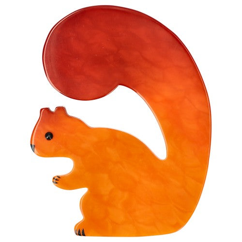 Orange Mango Squirrel Brooch