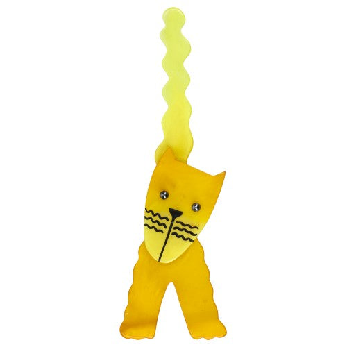 Yellow Eiffel Cat Brooch